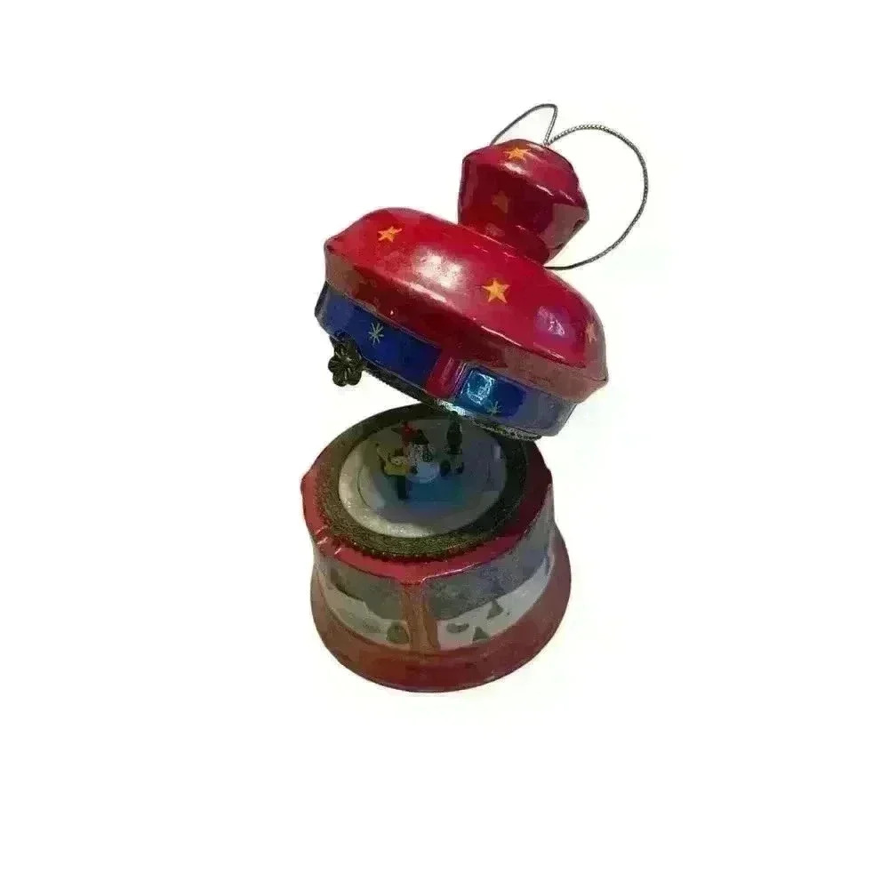 Mr. Christmas porcelain music box be shaped ice rink scene